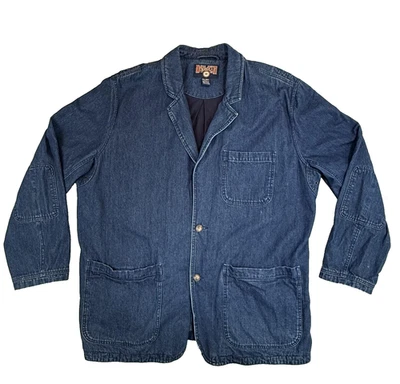 Vtg Duluth Trading Jacket Men 2XL Tall Denim Blazer Chore Coat Western Barn 90s - Image 1 of 4