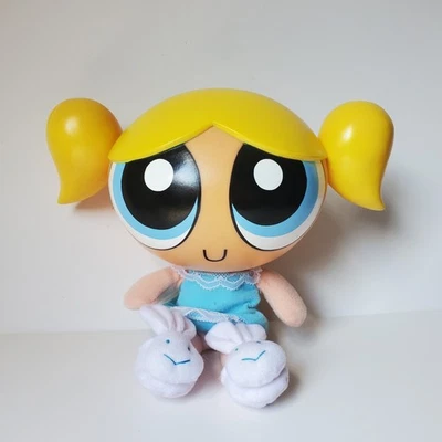 Powerpuff Girls Talking Bubbles Plastic & Plush Doll Vtg Bunny Slippers *Video! - Image 1 of 4
