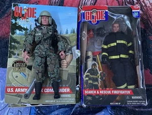 1996 GIJOE CLASSIC COLLECTION U.S. ARMY TANK COMMANDER / 2001 GIJOE FIREFIGHTER - Picture 1 of 12