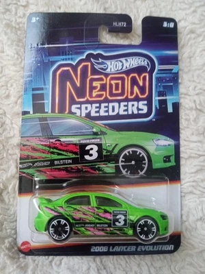 2025 HOT WHEELS NEON SPEEDERS GREEN 2008 LANCER EVOLUTION 3:8 - Image 1 of 4