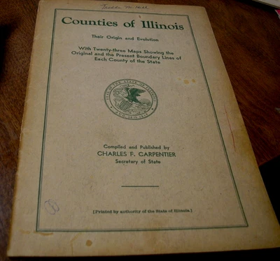 Counties of Illinois Origin Evolution Maps Boundary Lines - Charles F Carpentier - Image 1 of 4