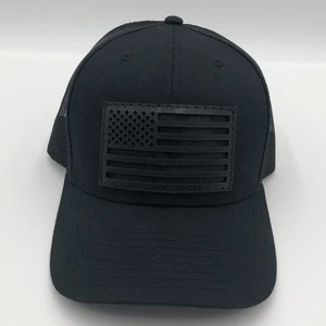 Schwarz auf schwarz amerikanische Flagge patriotisch Leder Patch Hut schwarz Richardson E&A - Bild 1 von 12