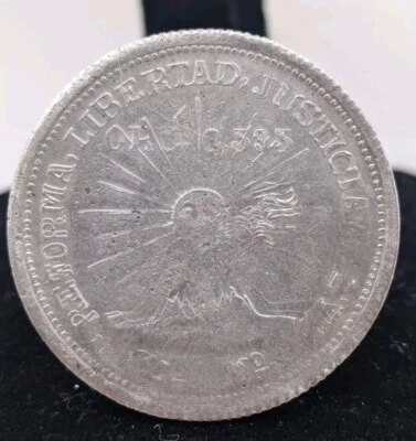 Mexican Revolution. 1915 Guerrero 2 Pesos Co Mo Campo Morado Silver & Gold Coin  - Image 1 of 2