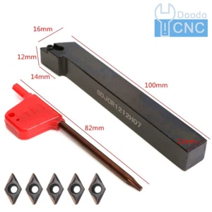 SDJCR 1212H07 12×100mm CNC Lathe External Turning Tool Holder + 10Pcs DCMT070204 - Picture 1 of 9
