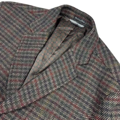 Blazer Andrew Fezza Para Hombre Mezcla de Lana Tweed 3 Botones Marrón Espiga • XL Foto 1 de 4