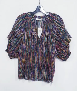 Ramy Brook Eugenia Stripped Puff Sleeve Blouse sz S - Picture 1 of 6