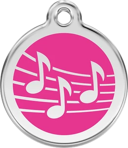 Red Dingo ''Music'' Engraved Pet Dog & Cat ID Tag - Free Engraving - 11 Colours - Picture 1 of 25