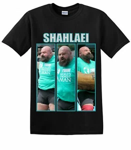 Camiseta negra del hombre más fuerte del mundo - Laurence Shahlaei Tri-Image (L) LIMPIEZA - Imagen 1 de 2
