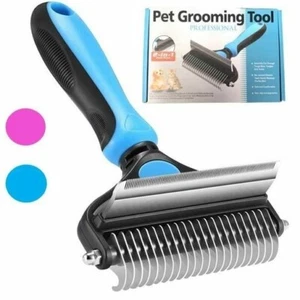 2 In 1 Stainless Steel Pet Professional Hair Grooming Tool Comb Dog Cat Brush - Picture 1 of 6