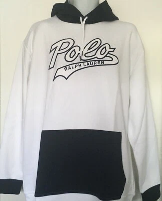 Polo Ralph Lauren Para Hombre Grande y Alto Doble Tejido Sudadera con Capucha Blanco/Azul Marino Talla 2LT NUEVO CON ETIQUETAS Foto 1 de 4