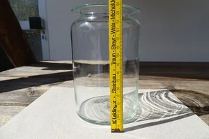 c1850 BINDEGLAS EINMACHGLAS EINWECKGLAS hellgrünes Biedermeier Waldglas geblasen - Bild 1 von 11