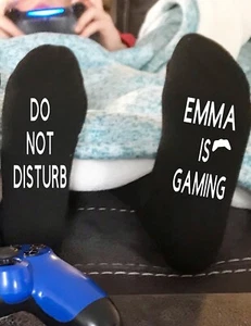 Birthday gamer socks for girls teen and women with custom name - Picture 1 of 4