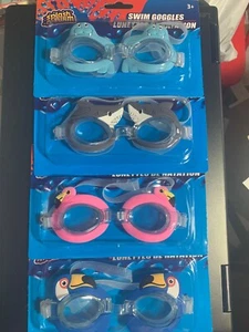 SWIM GOGGLES FOR CHILDREN NIP, 4 STYLES TO CHOOSE: FLAMINGO SHARK TOUCAN WALRUS - Picture 1 of 9
