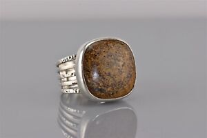 Silpada Sterling Silver Bronzite Brown R1738 Gold Speck Band Ring 925 Sz: 7