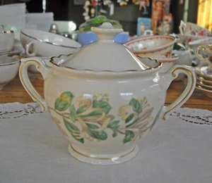 Tazón de azúcar verde vintage Syracuse China MADRESELVA con tapa ~ - Imagen 1 de 9