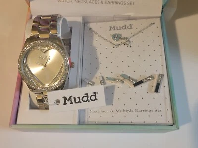 Juego de caja de reloj, pendiente y collar Mudd Foto 1 de 4