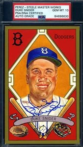Duke Snider Gem Mint 10 PSA DNA Signed Perez Steele Master Works Gold Border - Picture 1 of 1