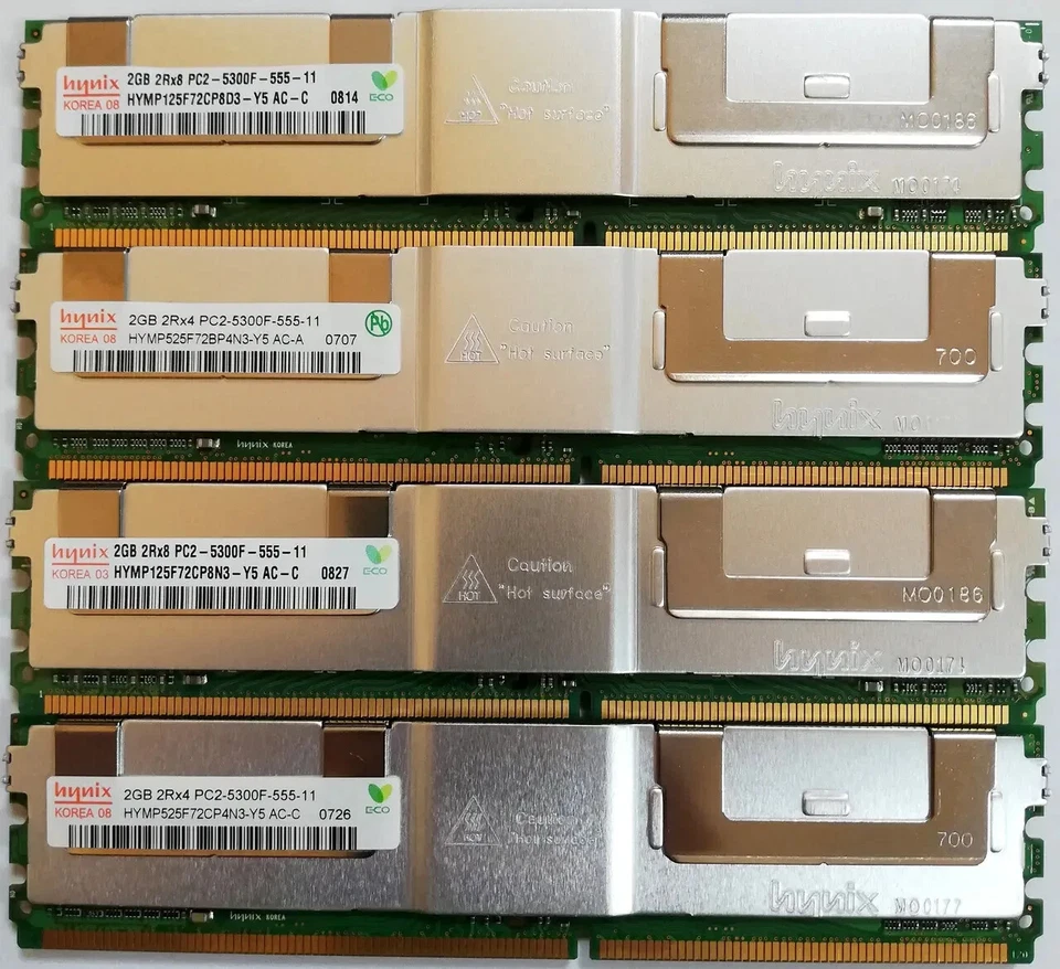HYNIX 8GB (4X2GB) PC2-5300F DDR2-667 ECC SERVER RAM HYMP525F27BP4N3-Y5 - image 1 of 1