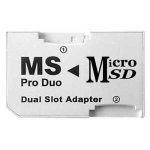 Micro SD TF auf Memory Stick MS Pro Duo Karte Dual 2 Adapter für 2 Karten PSP