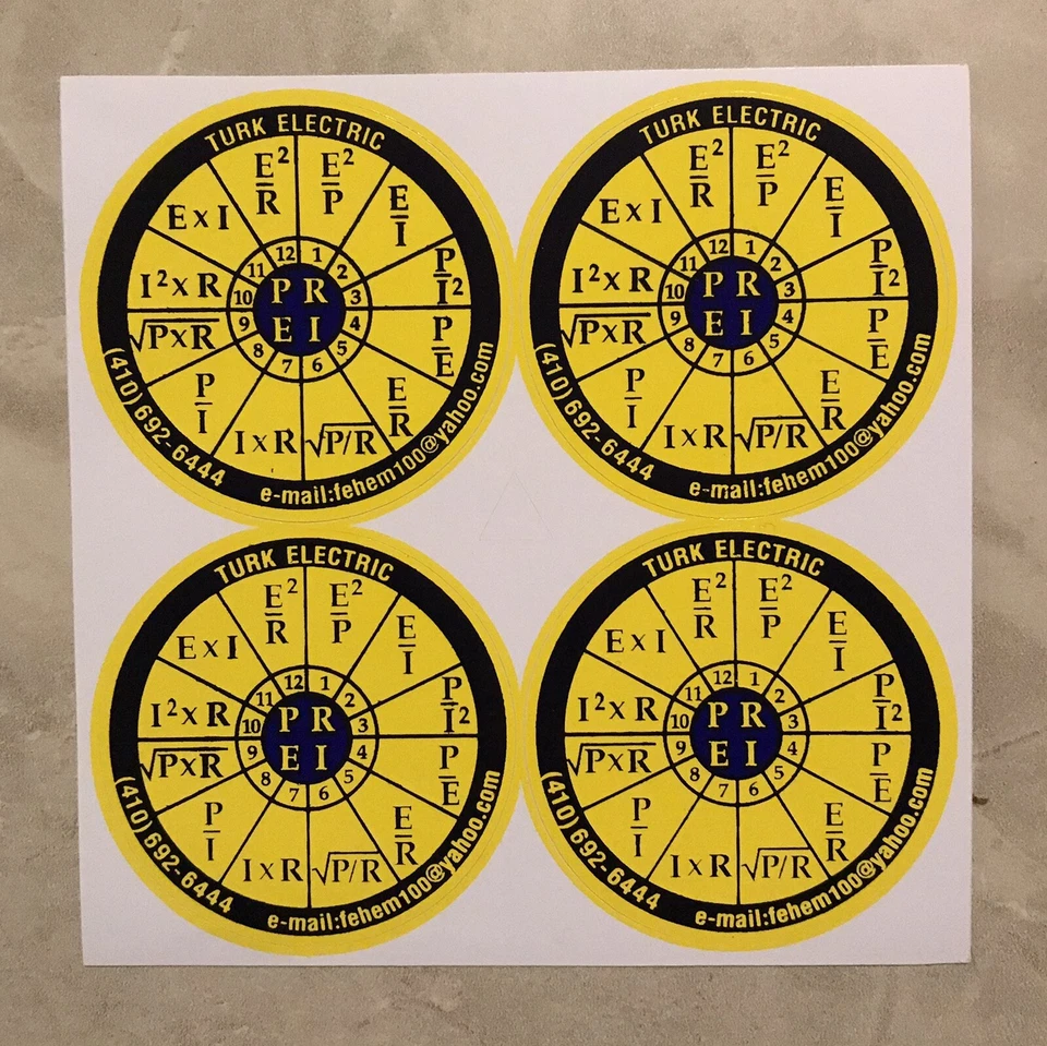4X Ohm's Law Stickers For Use With NEC Code Book - Image 1 of 1