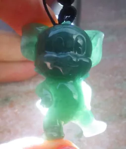 Video Certified Green A Jade jadeite Pendant Mouse Rat Cartoon 鼠 697043 AS - Picture 1 of 8