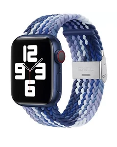 Braided Nylon Strap Sport Band for Apple Watch 9 8 7 6 SE 44/41/45/49mm Blue - Picture 1 of 3
