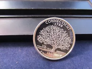 1999- S SILVER Connecticut Quarter Deep Cameo Mirror Proof Upper Grading Range - Picture 1 of 3