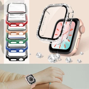 For iWatch Series 9/8/7/SE Women Screen Protector Bumper Case Bling Face Cover - Picture 1 of 23