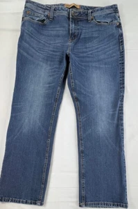 Pantalones de mezclilla azul calce recto 5 bolsillos lavado medio Seven 7 para hombre 38 x 28 - Imagen 1 de 12