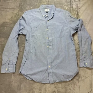 Old Navy dress shirt mens medium blue Slim Fit Button Down Dotted Casual - Picture 1 of 6