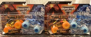 Monster Jam Set Fire & Ice Megalodon Monster Mutt & Zombie Northern Nightmare - Picture 1 of 10
