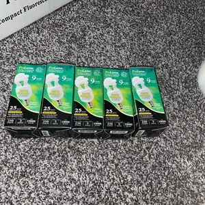 Pack Of 5 ProLume Ultra Compact T2 Mini Spiral 25W replacement CFL Bulb, - Picture 1 of 2