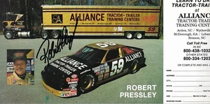 Robert Pressley Alliance Racing Signed Hero Card NEW Front/Back - Picture 1 of 2