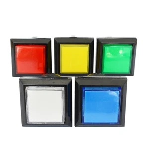 1Pcs New Arcade Square Push Buttons Illumilated LED Light w/ Microswitch 33*33mm - Picture 1 of 28