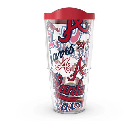 Atlanta Braves, 24oz DOUBLE WALL,  TUMBLER FROM TERVIS  WITH LID INCLUDED Cover