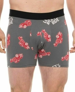 Men's Life Is Good Gray Allover Trucks Classic Boxer Briefs - Picture 1 of 2