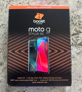 Boost Mobile Motorola Moto G Stylus 5G 2021 Prepaid Smartphone 128GB Brand New - Picture 1 of 2