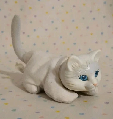 Vintage Hasbro Kitty Surprise White Gray Replacement Baby Cat Stuffed Plush 4" - Image 1 of 4