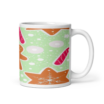 Taza de cerámica caprichosa para galletas de jengibre punteadas de vacaciones 11 oz Foto 1 de 3