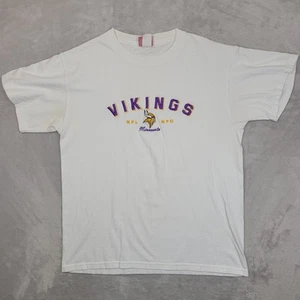 Minnesota Vikings Shirt Mens Medium White NFL Football Vintage Style Tee 90s - Picture 1 of 8