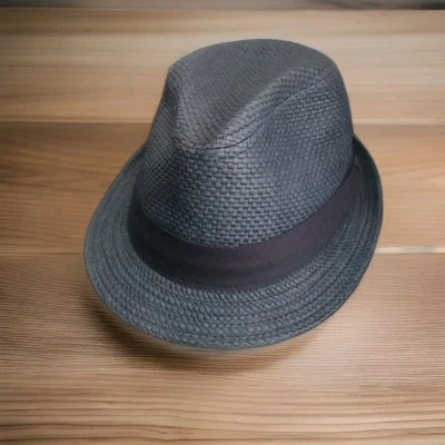 Chapéu Fedora Banana Republic Masculino Trança de Papel Tamanho P/M. Azul marinho. 100% papel. - Imagem 1 de 4