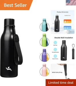 BPA-frei 18 Unzen Isolierflasche mit Riemen - Hält Getränke 12 Stunden heiß - Bild 1 von 9