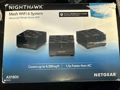 NETGEAR - Nighthawk AX1800 Dual-Band Mesh Wi-Fi System (3-pack) - Black - Image 1 of 4