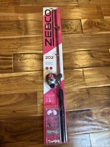 Zebco 202 Spincast Reel and Fishing Rod Combo, 5’ 6” 2-Piece Fishing Pink Tackle - Picture 1 of 7