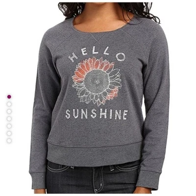 Sudadera Pullover Life is Good Hello Sunshine Gráfica Bordada Talla Mediana Foto 1 de 4