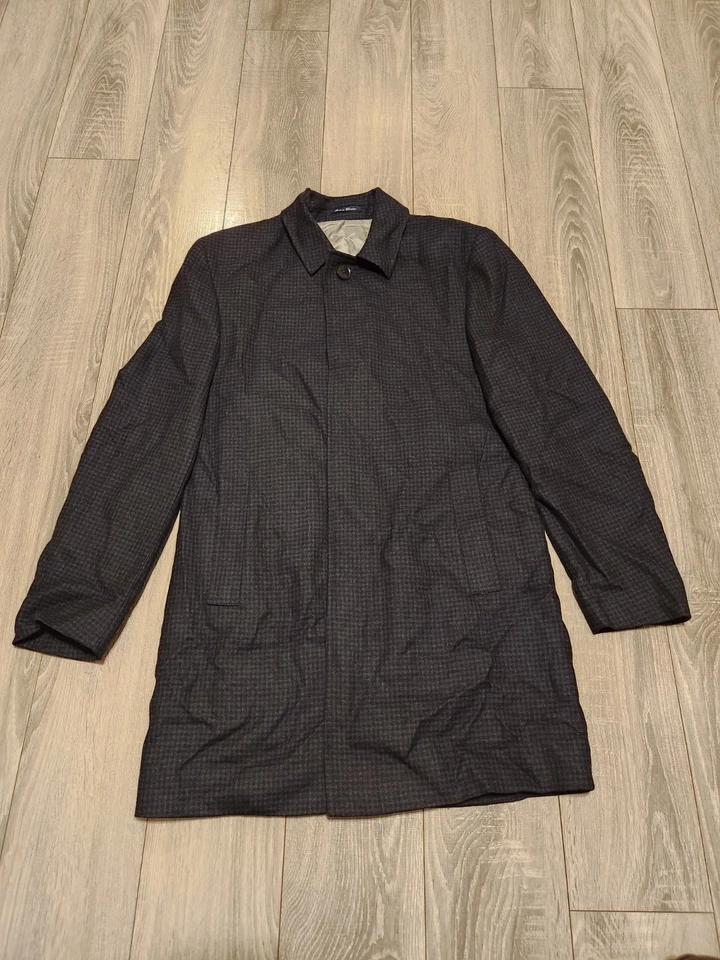 Abrigo Coche CLÁSICO CHARLES TYRWHITT 100% Lana Cuadros 38R Negro Gris Inglaterra  Foto 1 de 4