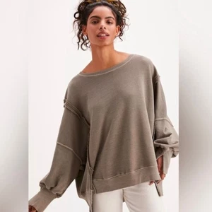 Sudadera Free People We The Free Camden Suéter Taupe Talla Pequeña - Imagen 1 de 7