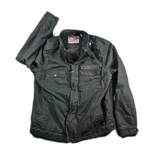 Levis Jacke Herren Large schwarz Canvas Utility Trucker gesteppt gefüttert Mantel - Bild 1 von 8
