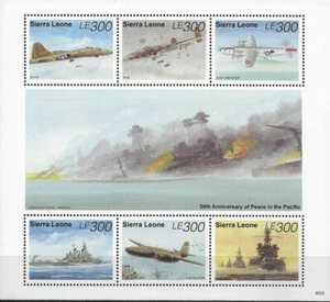 SIERRA LEONA 1995 - ¡Hoja de recuerdos ""WWII Paz en el Pacífico"" montada sin montar o nunca montada!¡!¡! - Imagen 1 de 1