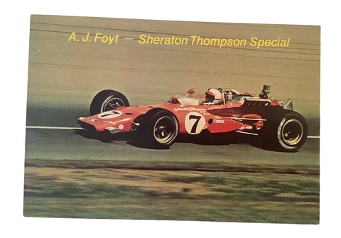 Vintage Pocono Raceway Post Card A.J. Foyt Sheraton Thompson Special Cover